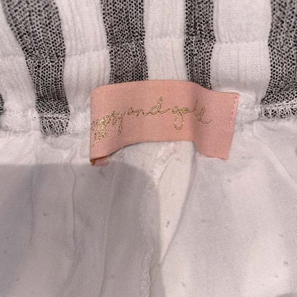 Long Striped Flowy Pants Gray and White - Picture 2 of 3